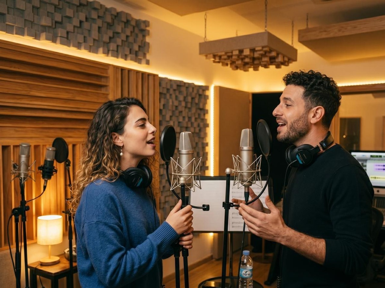 נאיה בדואט באולפן עם זמר אורח